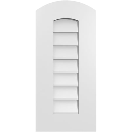 Ekena Millwork Arch Top Surface Mount PVC Gable Vent: Functional, w/ 3-1/2"W x 1"P Standard Frame, 12"W x 26"H GVPAR12X2601SF